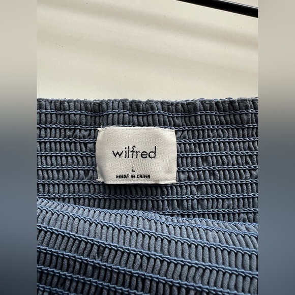 Aritzia Wilfred Tempest Mini dress blue long sleeve smock watercolor fairy - Picture 3 of 6